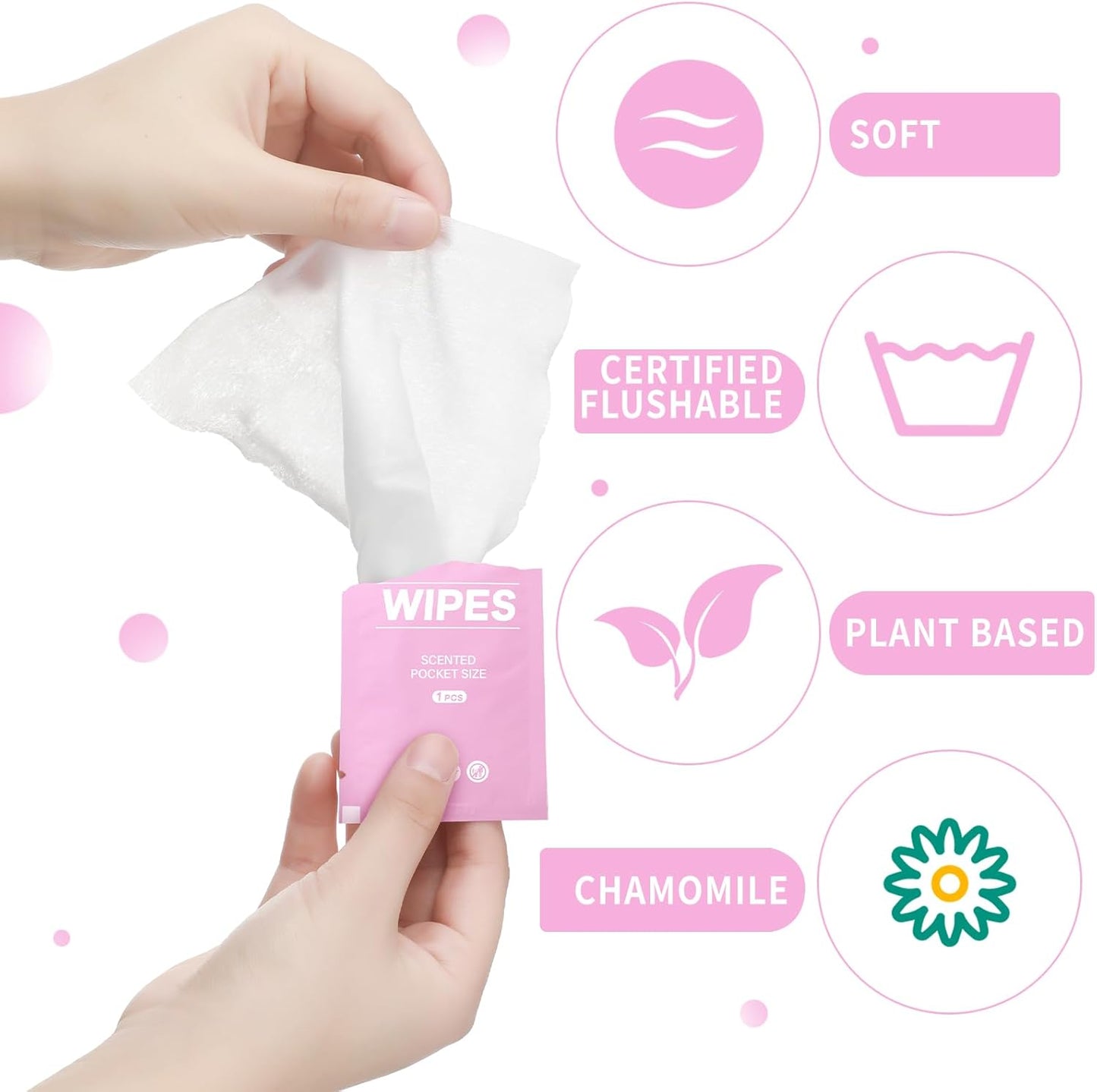 400 Pcs Butt Wet Wipes for Women Individually Wrapped Wipes for Women Man Travel Hand Face Body Cleaning Adults Bathroom Toilet Daily Use(White)