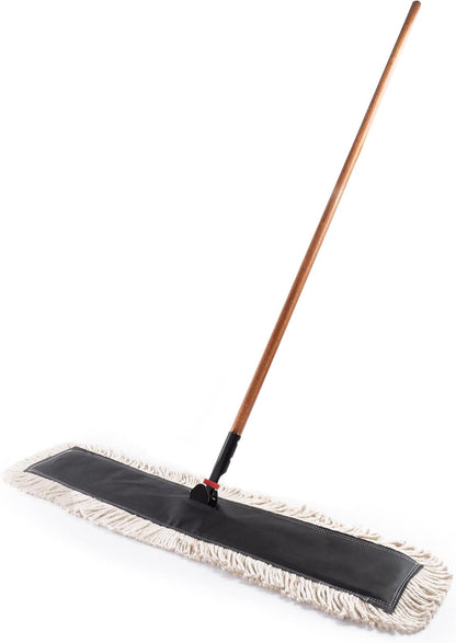 Matthew Cleaning 24'' Industrial Strength Cotton Dust Mop Refill Washable Replacement Heads for Residential & Commercial Use Fit Standard Dust Mop Frames, Hardwood, Laminate, Concrete Floors 3 Pack