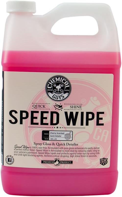 Chemical Guys Speed Wipe Quick Detailer - High Gloss, Streak-Free Shine, Detail Spray for Cars, Trucks, Motorcycles, RVs, and More, Safe on Paint, Glass, Wheels, and Trim, Cherry Scent, 16 fl oz