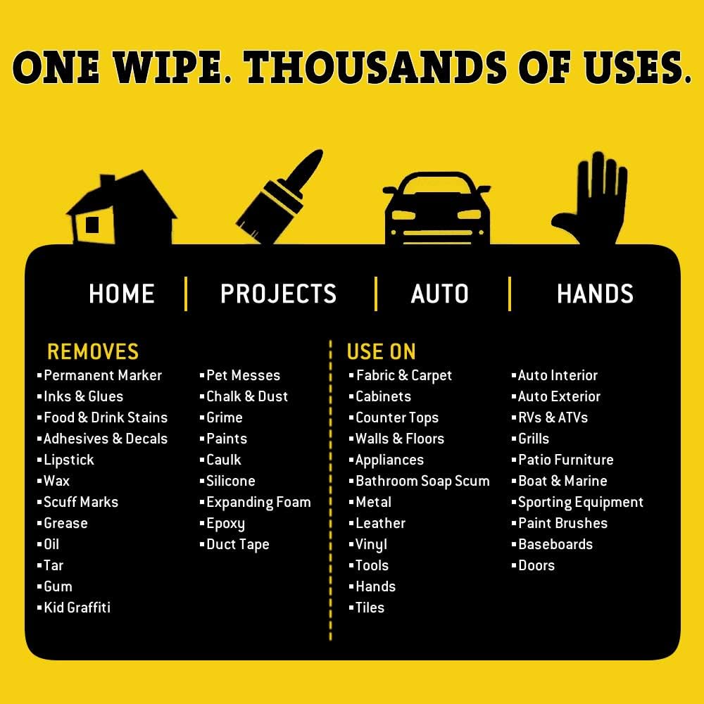 Tub O' Towels Heavy-Duty Multi-Surface Cleaning Wipes, 10" x 12", 90 Count Canister, Removes Grease, Grime, Tough Stains, Durable Disposable Wipes for Home, Garage, Outdoor Cleaning Tasks, 2-Pack