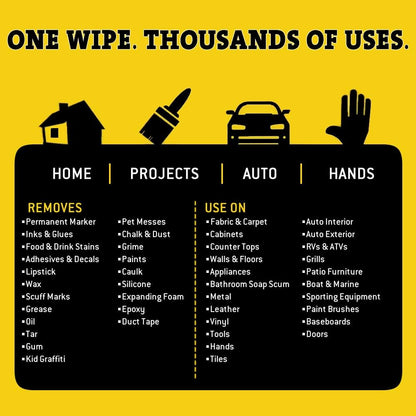 Tub O' Towels Heavy-Duty Multi-Surface Cleaning Wipes, 10" x 12", 90 Count Canister, Removes Grease, Grime, Tough Stains, Durable Disposable Wipes for Home, Garage, Outdoor Cleaning Tasks, 2-Pack