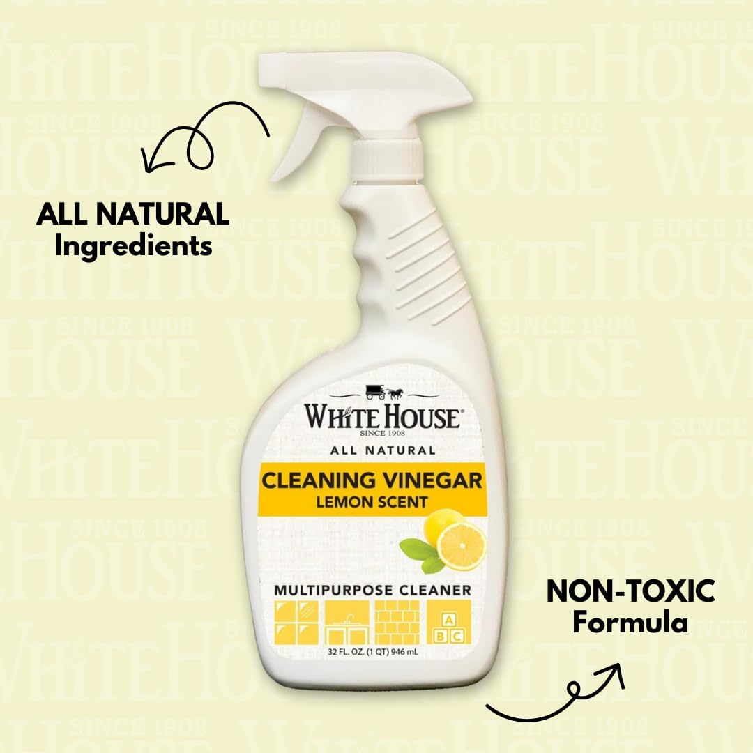 White House All Natural Lemon Cleaning Vinegar Multipurpose Spray, 32 oz (Pack of 1)