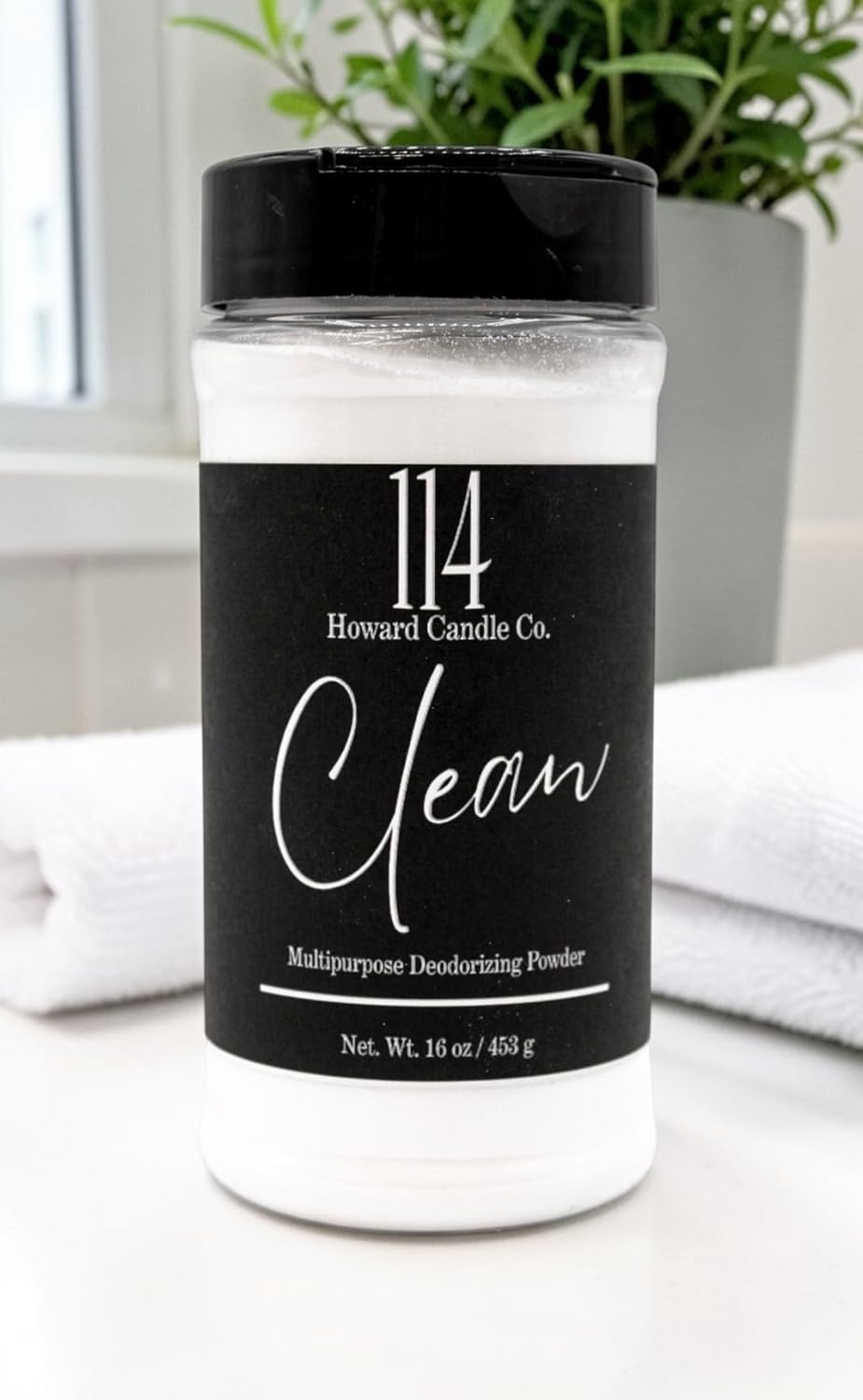 Carpet Deodorizer & Freshener Powder - Upholstery, Couch & Rug Odor Eliminator for Strong Odor & Pet Urine | Baking Soda Formula | Clean Cotton Scent | Safe for Kids & Pets | 1-1-4 Howard Candle Co.