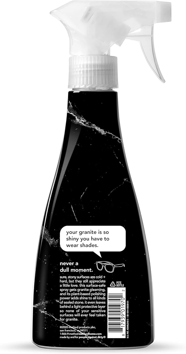 Method Daily Granite Cleaner Spray, Apple Orchard, Cleaning Agent for Granite, Marble, and Other Sealed Stone, 28 oz Spray Bottles (Pack of 4)