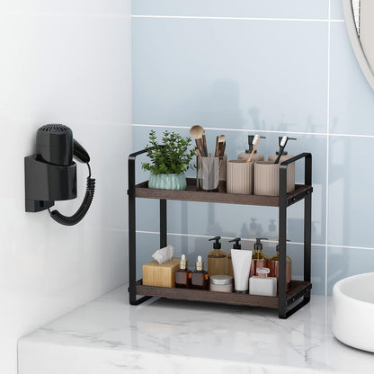 HNRLOY Bathroom Counter Organizer,Bathroom Countertop Organizer,Counter Shelf,Countertop Storage,Organization and Storage,Makeup Shelf,Sink Caddy(Brown 3 Tier)