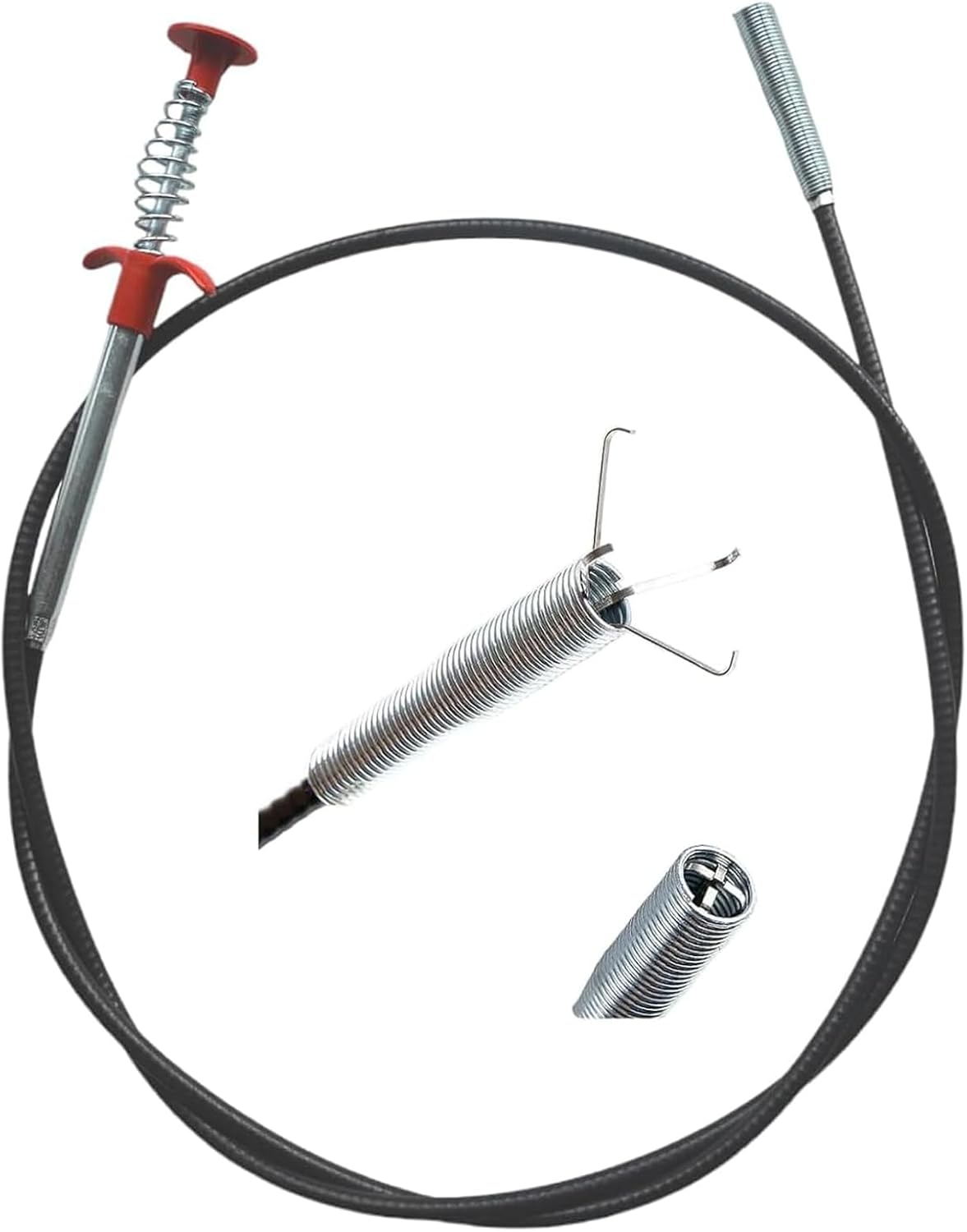 (76 inch) Drain Snake, Drain Clog Remover - Gutter Cleaning Tools Cleaner for Toilet Sewer Shower Kitchen Bathroom Tub Tool, Flexible Grabber Claw Pick Up Reacher