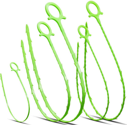 5 in 1 Compatible for Drain Snake Hair Drain with 5 Packs Drain Auger Clog Remover Cleaning Tool (Green)