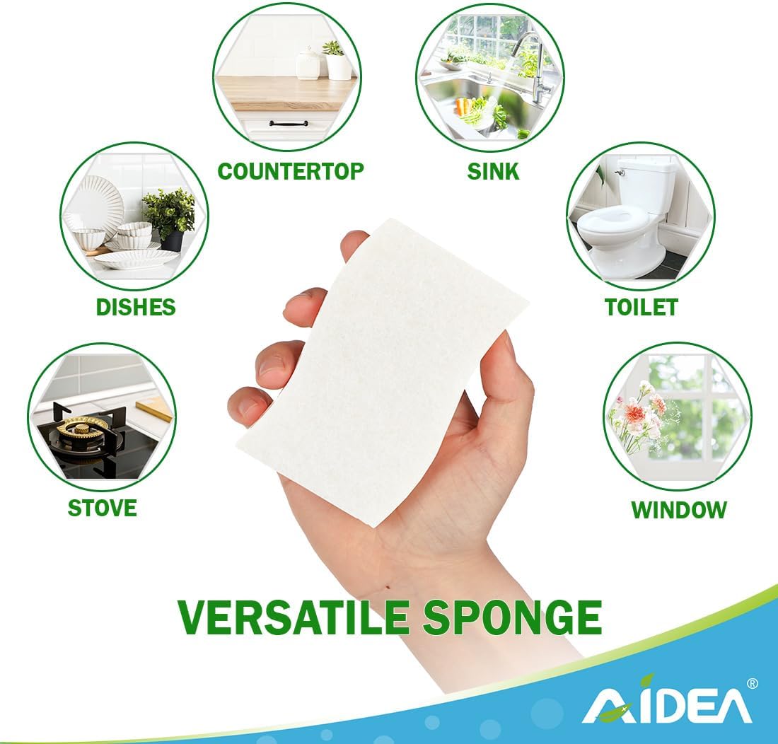 AIDEA XL Sponges Kitchen, 12Count, Non-Scratch Dish Sponges, Large Natural Sponge for Non Stick Cookware, Cellulose Cleaning Sponge for Dishes, Bathroom, Household