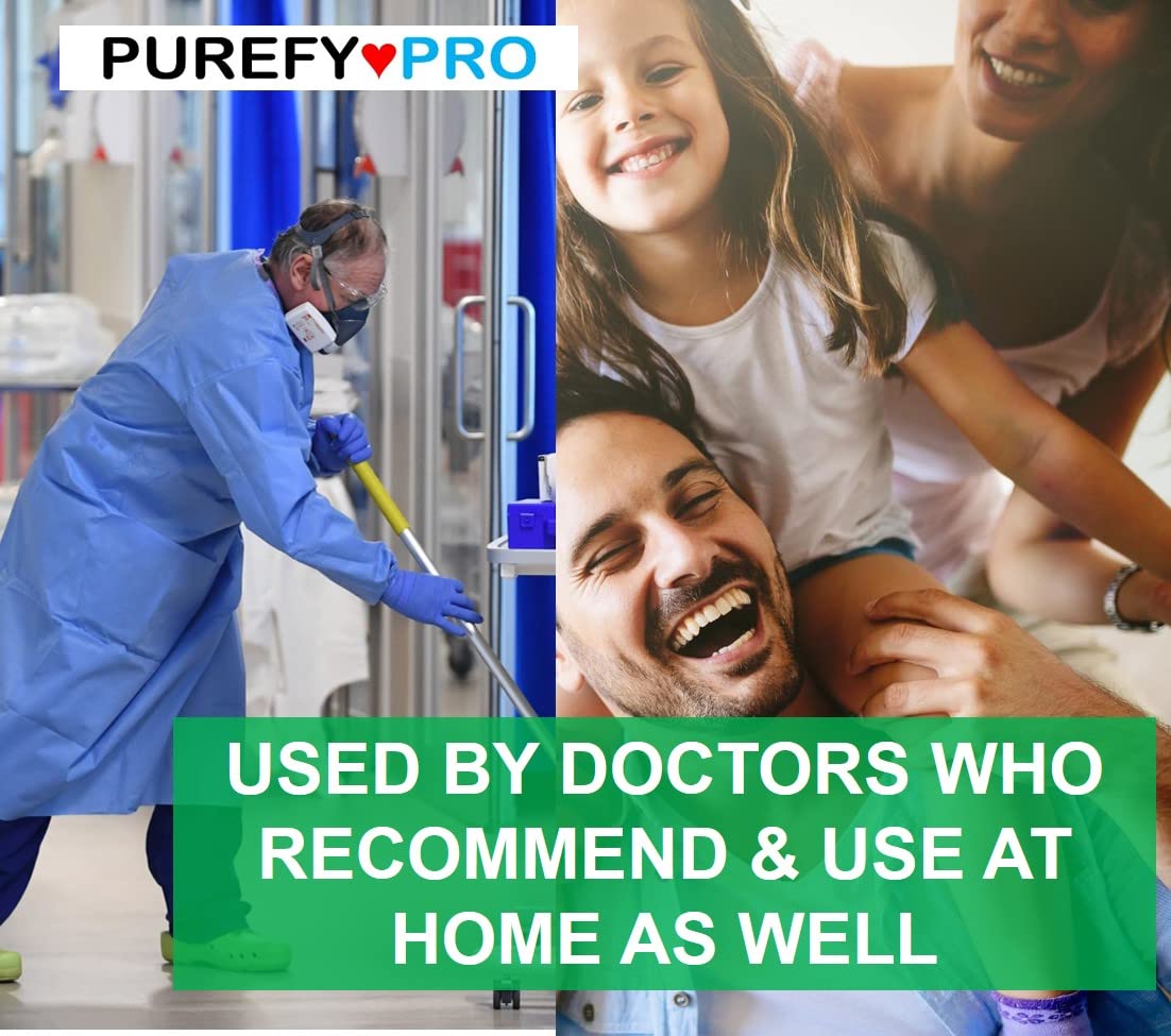 Purefypro Disinfectant Spray (4oz, 2pk) - Kills 99.9999% Norovirus, Flu and Hepatitis Viruses, HIV Virus, Monkeypox Viruses, MRSA, VRE, E Coli, Drug Resistant Germs, Fungi, No Rinse, No Residue