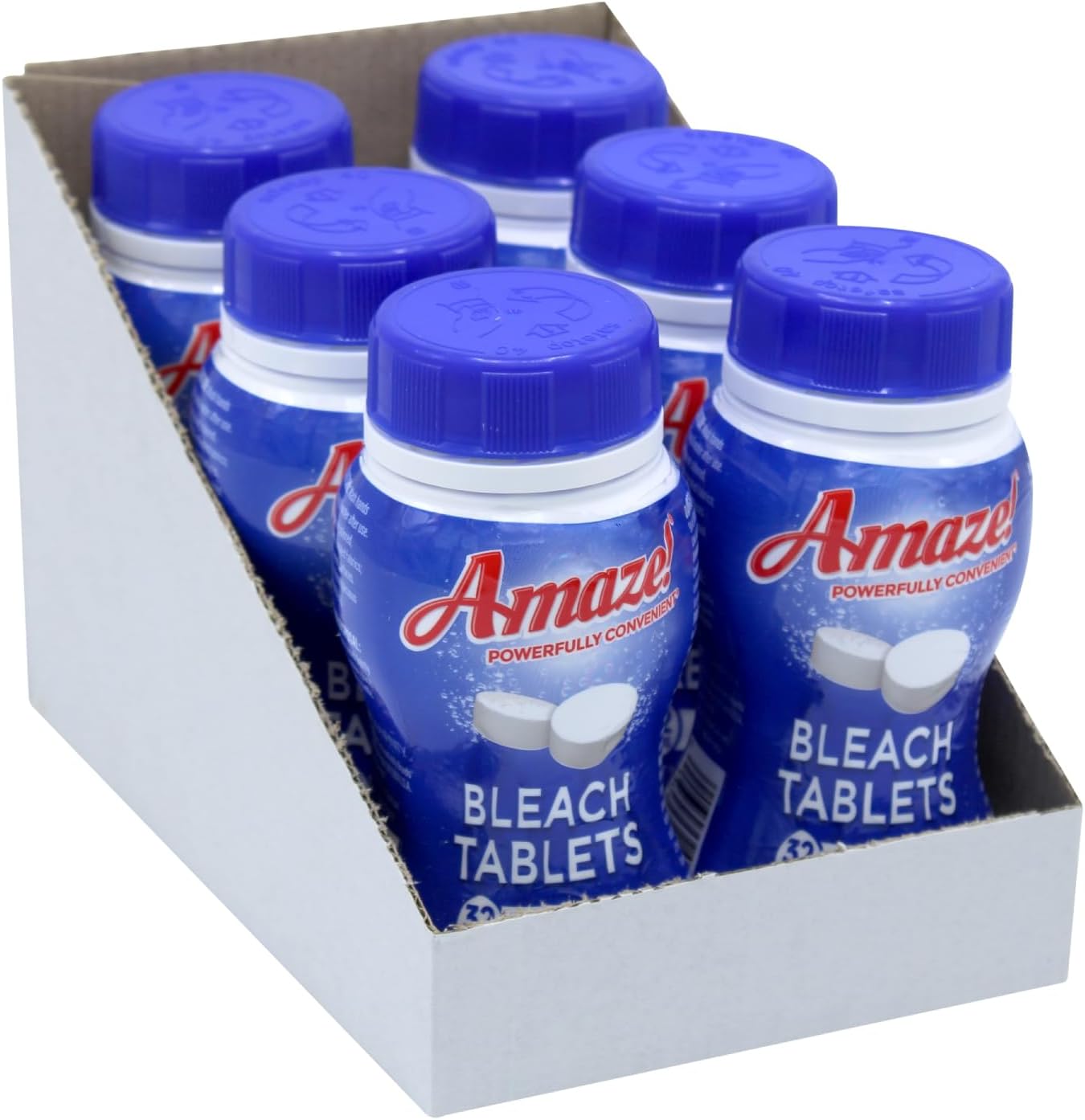 AMAZE Ultra Concentrated Bleach Tablets [6 bottles] - Lavender Scent - for Laundry, Toilet, and Multipurpose Home Cleaning. No Splash Liquid Bleach Alternative