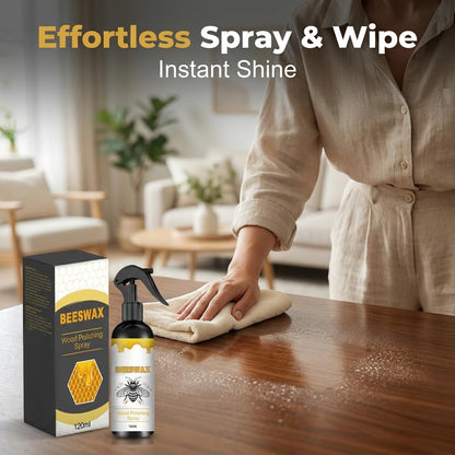 2026 Upgrade Natural Beeswax Care Spray Restorer, Beeswax Wood Polish Essential Oil Wax, Bees Wax Furniture Polish & Cleaner Spray for Wooden Product Floor (1 Set)