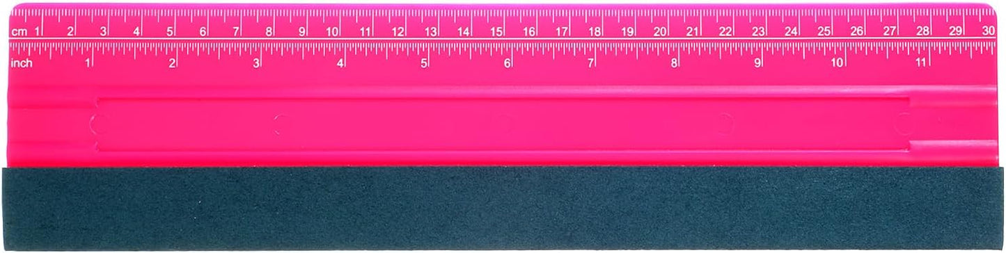 Felt Squeegee, 12 Inch Vinyl Squeegee Wallpaper Tools Window Tint Squeegees Wallpaper Smoothing Tool with 30CM Ruler, Window Tint Squeegees for Decals, Sticker Paper