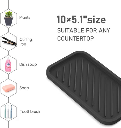 EG-SIPRO Silicone Sponge Holder, Kitchen Sink Organizer Tray, Sponge Caddy for Bathroom Counter, Dish Soap Holder, Scouring Pad