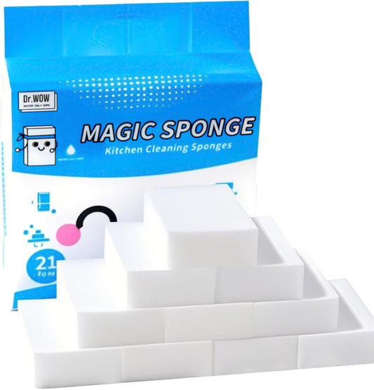 50-Pack Extra-Thick Melamine Sponges – 3.94" × 2.76" × 1.18" Durable Kitchen & Bathroom Cleaning Pads – Powerful, Non-Scratch, Water-Activated Magic Sponge