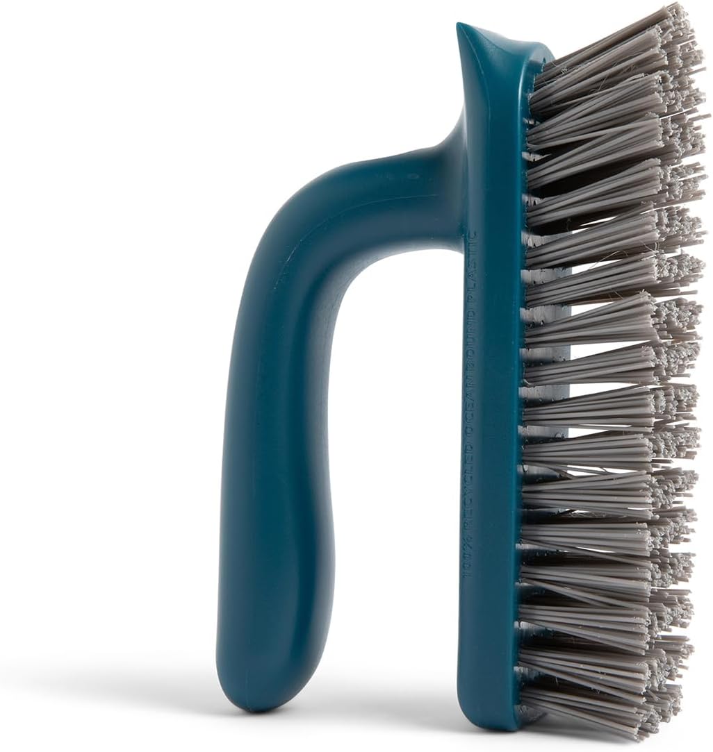 Full Circle Clean Ocean Small Grout Brush, Tough Bristles, Cleans Crevices, Sustainably Made 100% From Recycled Ghost Fishing Nets, Safe for Nonstick