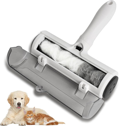 Reusable Lint Roller for Pet Hair - Extra Sticky Washable Cat & Dog Hair Remover for Furniture, Couch, Carpet, and Car - Eco-Friendly Portable Fur Removal Tool, No Refills Needed. White.