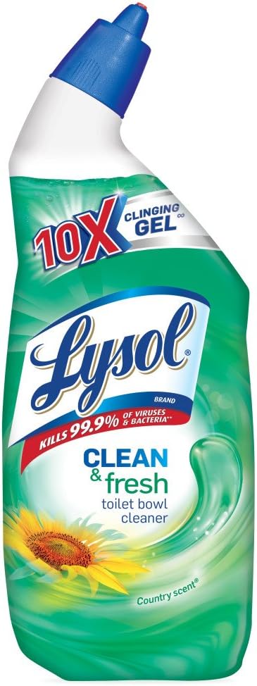 Lysol Cling Gel Toilet Bowl Cleaner, Country Scent, 24 Ounce (Pack of 3)