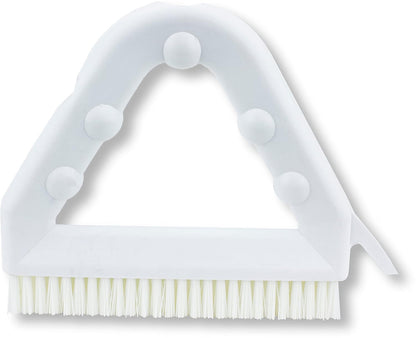 SPARTA Plastic Commercial Grout Brush, Triangle-Shaped Scrub Brush with Scraper and Two Threaded Holes for Attaching Handle (Sold Separately), 9 x 7 x 7 Inches, Gray