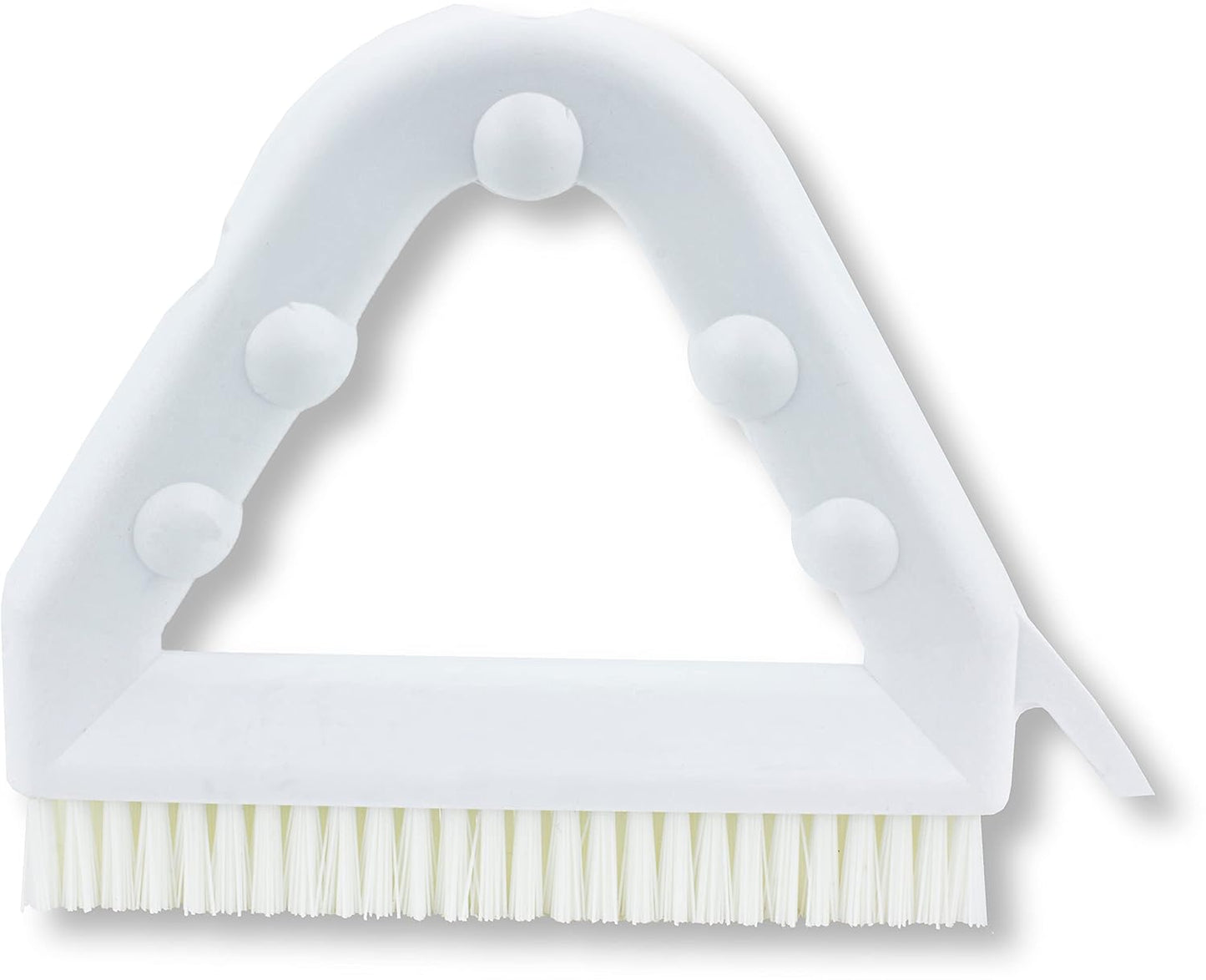 SPARTA Plastic Commercial Grout Brush, Triangle-Shaped Scrub Brush with Scraper and Two Threaded Holes for Attaching Handle (Sold Separately), 9 x 7 x 7 Inches, Gray