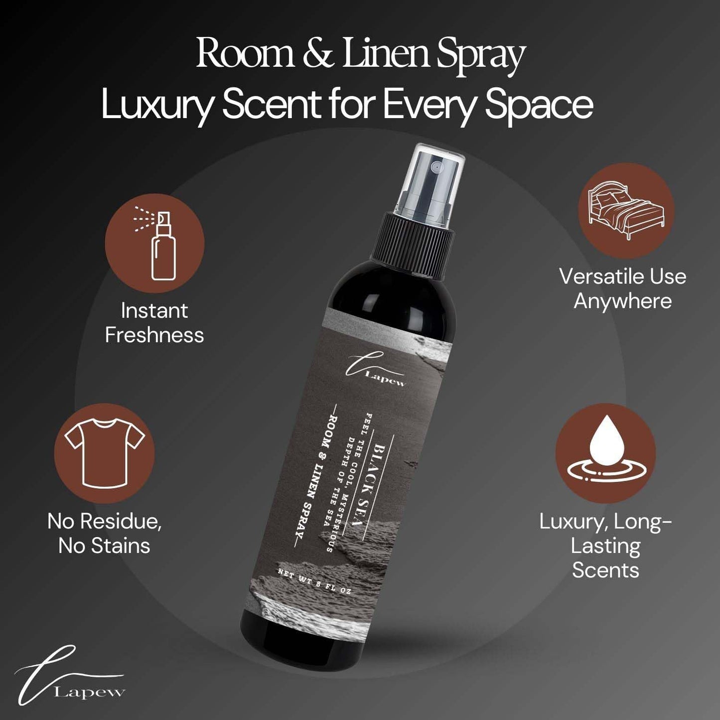 Lapew Room & Linen Spray | Fragrance Mist for Home, Car & Office | Fabric & Air Freshener | Neutralizing Mist | Made in USA | Cozy Cinnamon & Apple - Colors A