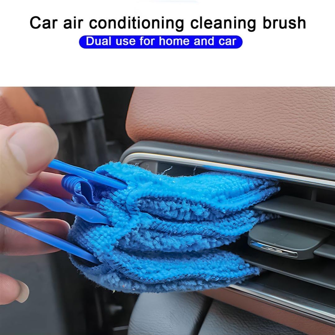 3PCS Mini Duster for Car Air Vent, Automotive Air Conditioner Cleaner and Brush, Vehicle Blind Dust Cleaning Tool for Keyboard, Window, Shutter, Universal for SUV, Truck, RV（Rose Red）
