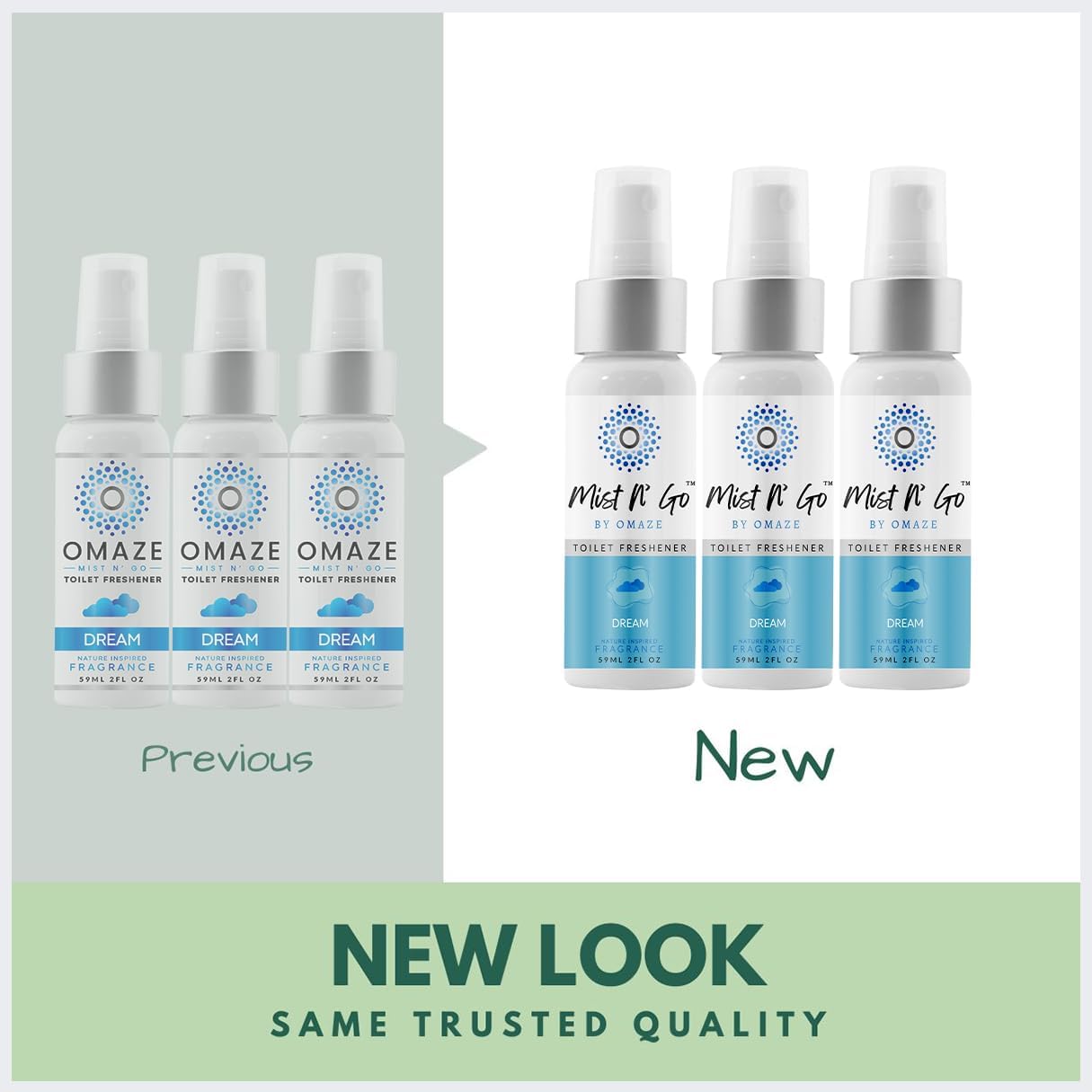 Mist N’ Go by Omaze Travel Bathroom Spray for Toilet Spray Odor Eliminator - Travel Toilet Spray for Bathroom Air Freshener Spray for Bathroom Deodorizer - Clean Mix, Travel Size (1oz x2)