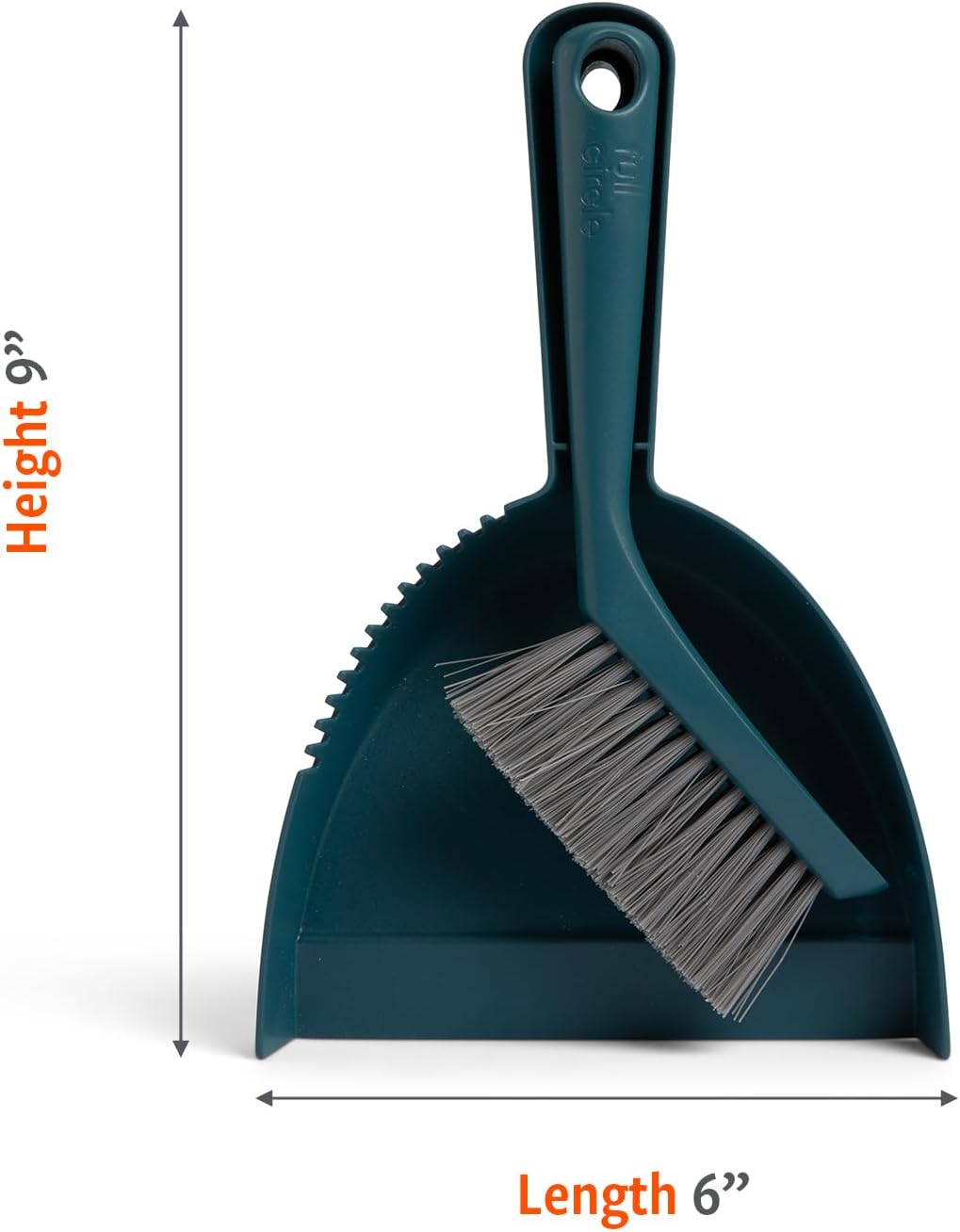 Full Circle Clean Ocean Mini Dustpan and Brush Set, Compact Broom for Cleaning Home, Office Desktop, Kitchen, and Car, Sustainably Made 100% from Recycled Ghost Fishing Nets