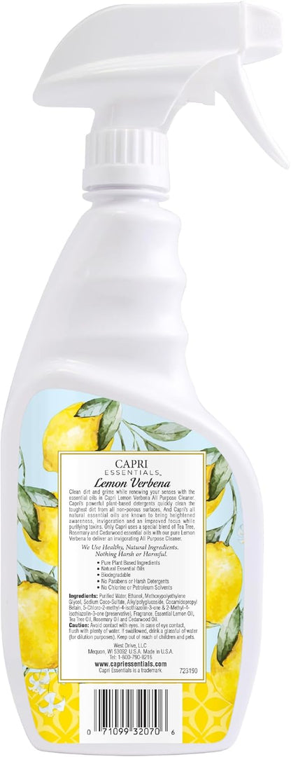 CAPRI ESSENTIALS APC, Household Dust Remover, Kitchen Counter Surface Spray, Removes Grime, Blend of Essential Oils, Lemon Verbena, 23 FL Oz
