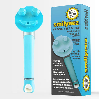 The Original Smiling Handle with Soap Dispensing for Scrub Daddy (Reg. TM) Sponge and Scrub Moji Sponge (White)