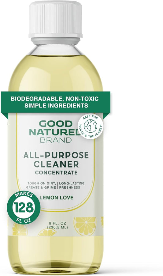 Good Natured Brand All-Purpose Cleaner Concentrate | 8oz makes 128oz | Lavender Essential Oil | 16X Concentrated Natural Multi-Surface Cleaner