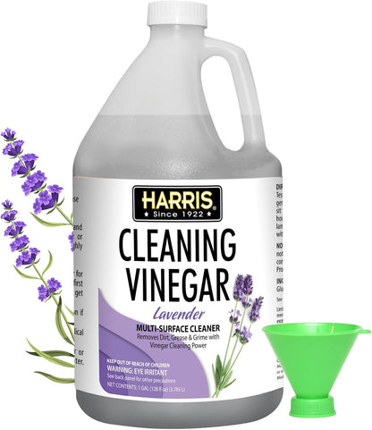 Harris Multi-Purpose Vinegar Household Surface Cleaner, Orange Scent, 128oz, Easy Pour Funnel Included