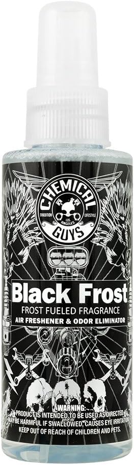 Chemical Guys Black Frost Air Premium Car Air Freshener Spray & Odor Eliminator - Crisp Masculine Scent Spray for Trucks, SUVs, RVs, and Motorcycles - Use in Home, Office, or Garage, 16 oz Bottle