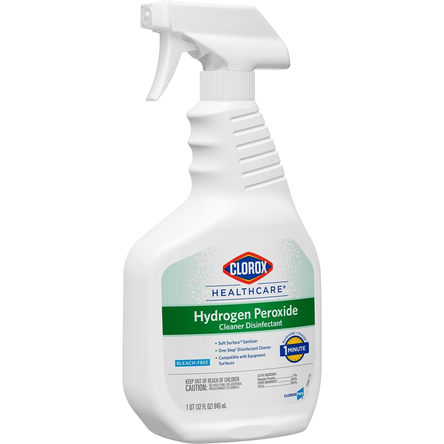 Clorox® Healthcare® Hydrogen-Peroxide Cleaner/Disinfectant, 32 Oz Bottle, Case Of 9