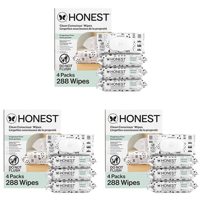 The Honest Company Hypoallergenic Multi-Use Baby Wipes for Sensitive Baby Skin, Rose Blossom, 60 Count