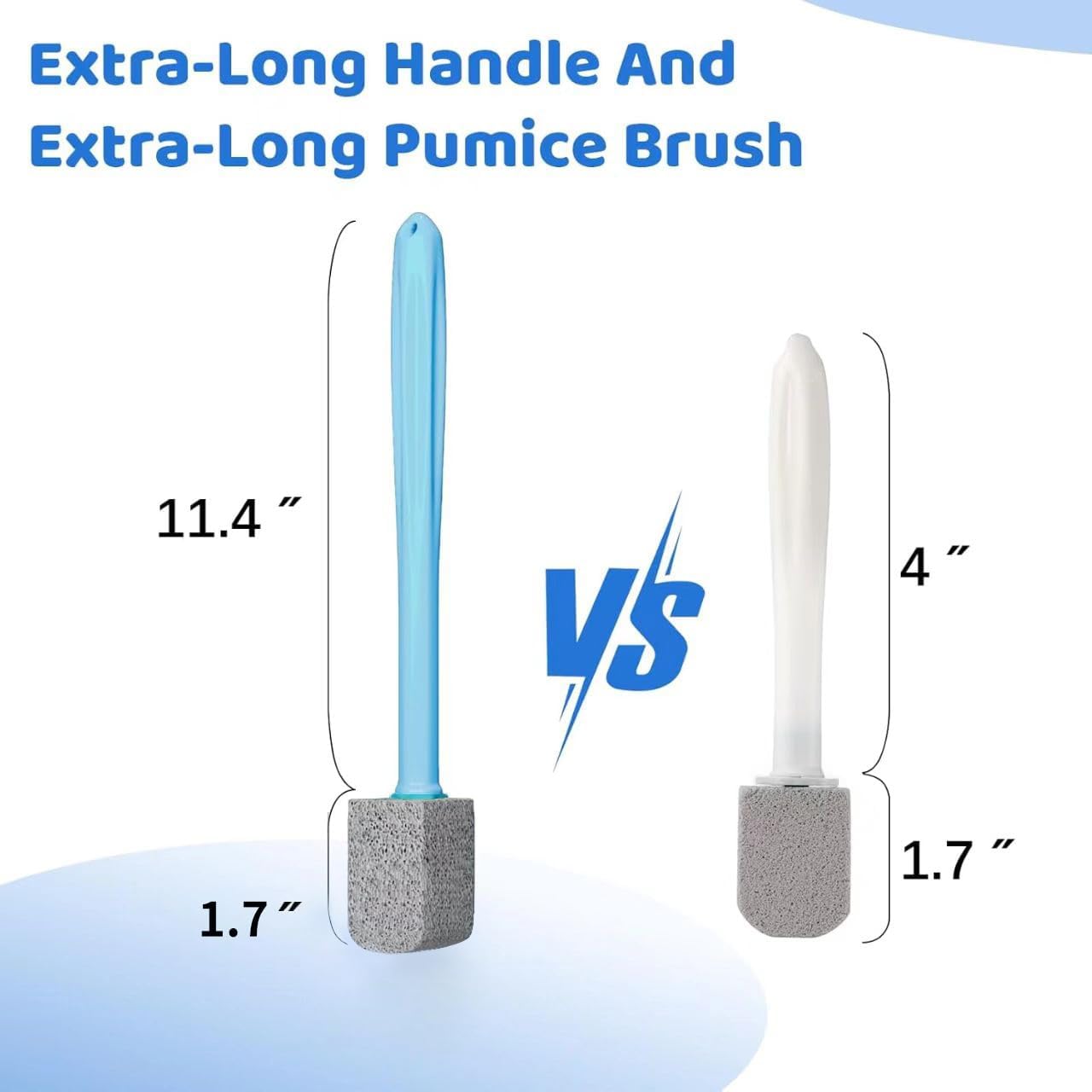 Pumice Stone Toilet Bowl Cleaner,Bathroom Cleaner Brush Toilet Wand Refills with 30CM Long Handle for Remove Hard Water Stains with 1 Wand+ Pumice Stones (5 Pack)