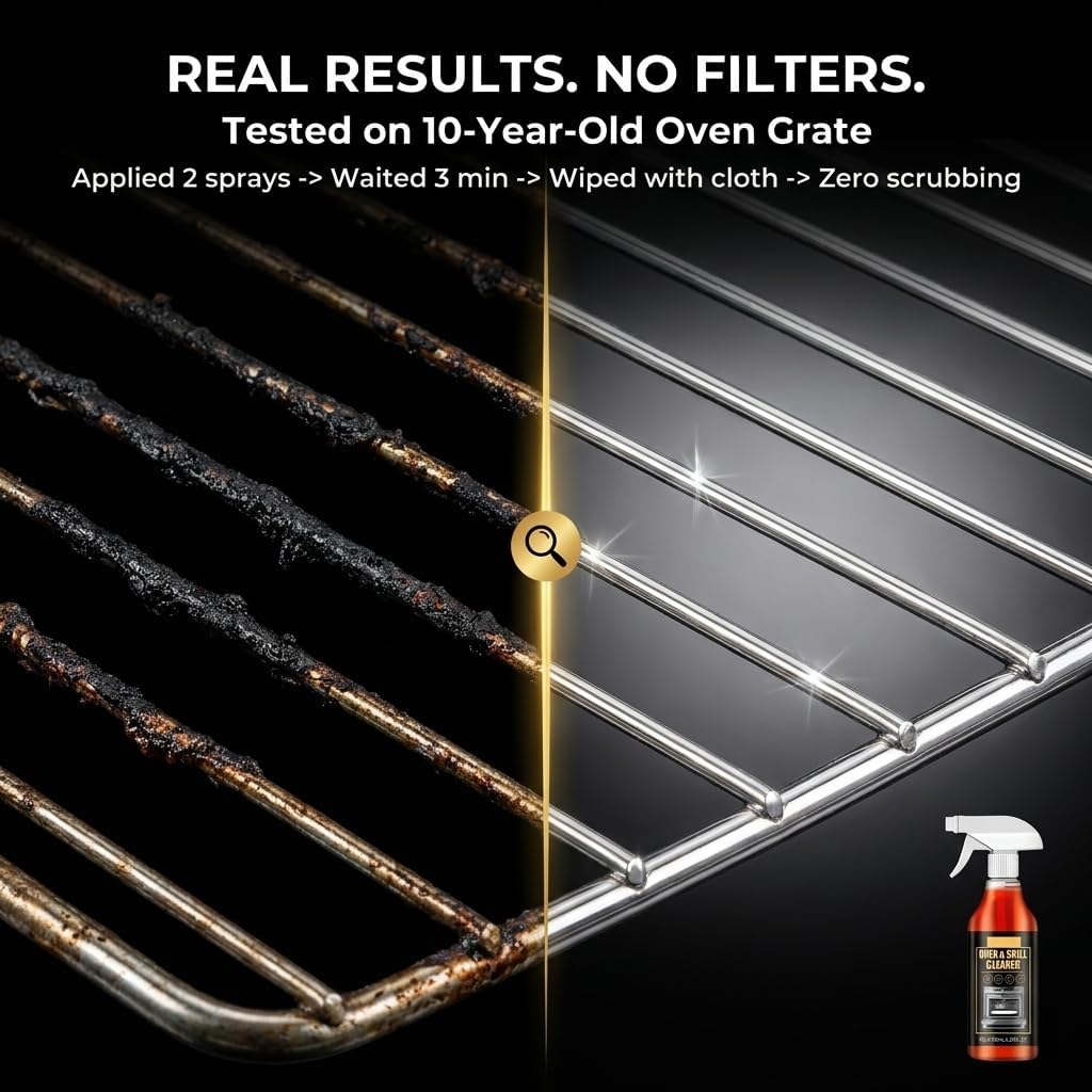 Emesak Oven and Grill Cleaner Foam Spray 3.38 FL. OZ Heavy Duty Degreaser for Oven Racks Grates and BBQ Grills Removes Tough Grease Grime and Food Stains Effortless Kitchen Cleaning Solutions