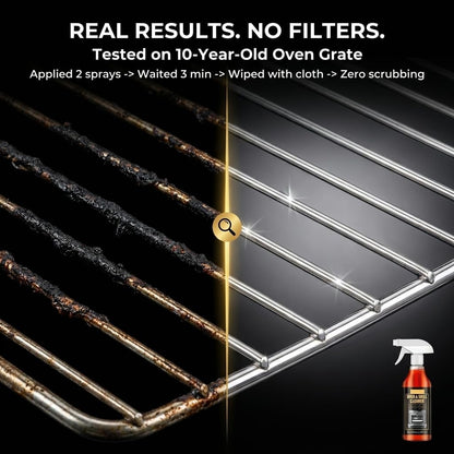 Emesak Oven and Grill Cleaner Foam Spray 3.38 FL. OZ Heavy Duty Degreaser for Oven Racks Grates and BBQ Grills Removes Tough Grease Grime and Food Stains Effortless Kitchen Cleaning Solutions