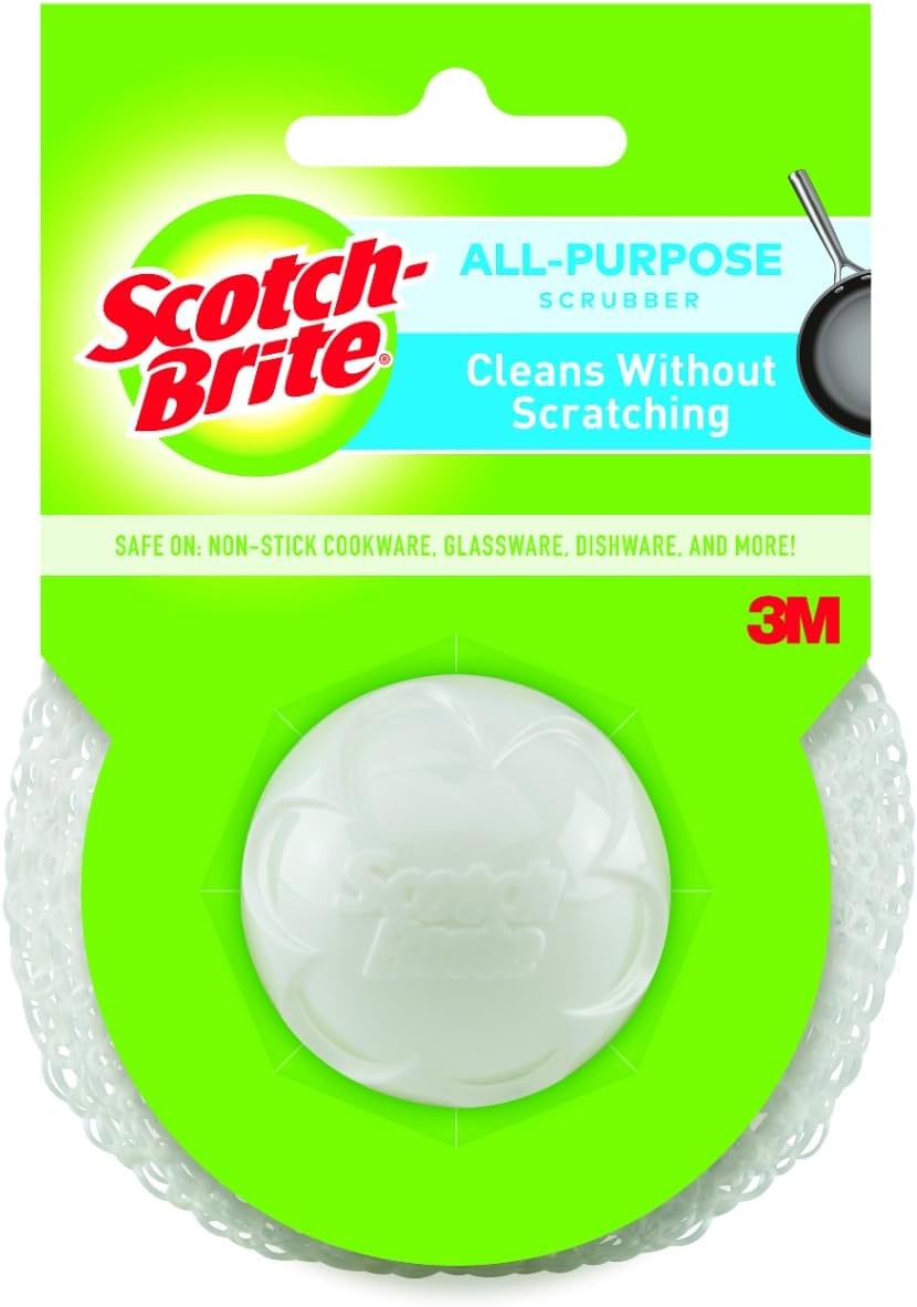 Scotch-Brite Non-Scratch Plastic Scrubbing Pads, Cleans Dishes Without Scratching, 3 Scrubbing Pads