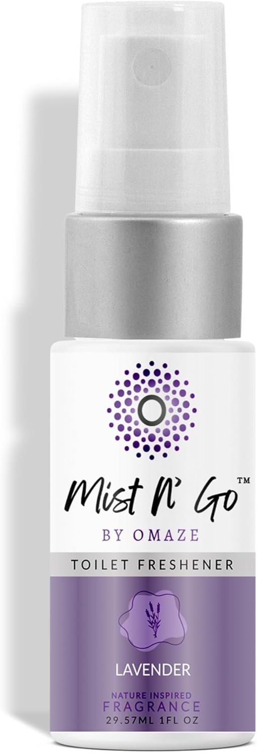 Mist N’ Go by Omaze Travel Bathroom Spray for Toilet Spray Odor Eliminator - Travel Toilet Spray for Bathroom Air Freshener Spray for Bathroom Deodorizer - Clean Mix, Travel Size (1oz x2)