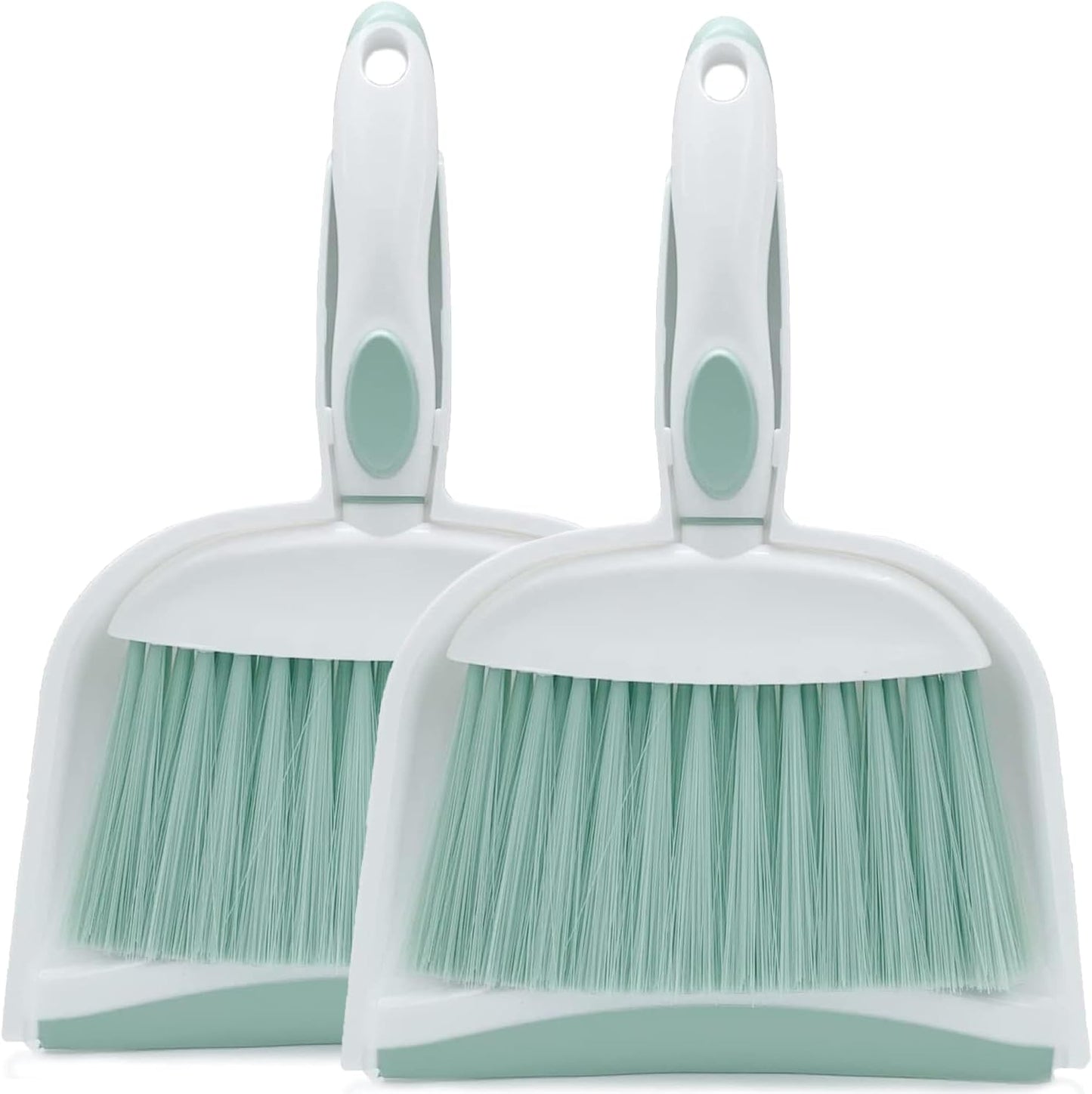 Dust pan, Mini Dustpan and Brush Set, Small Broom and Dustpan Set, Small Hand Broom and dust pan Set, Whisk Broom, Dust pan and Brush for Desk, Table, Home, Kitchen (Light Green 2pcs)