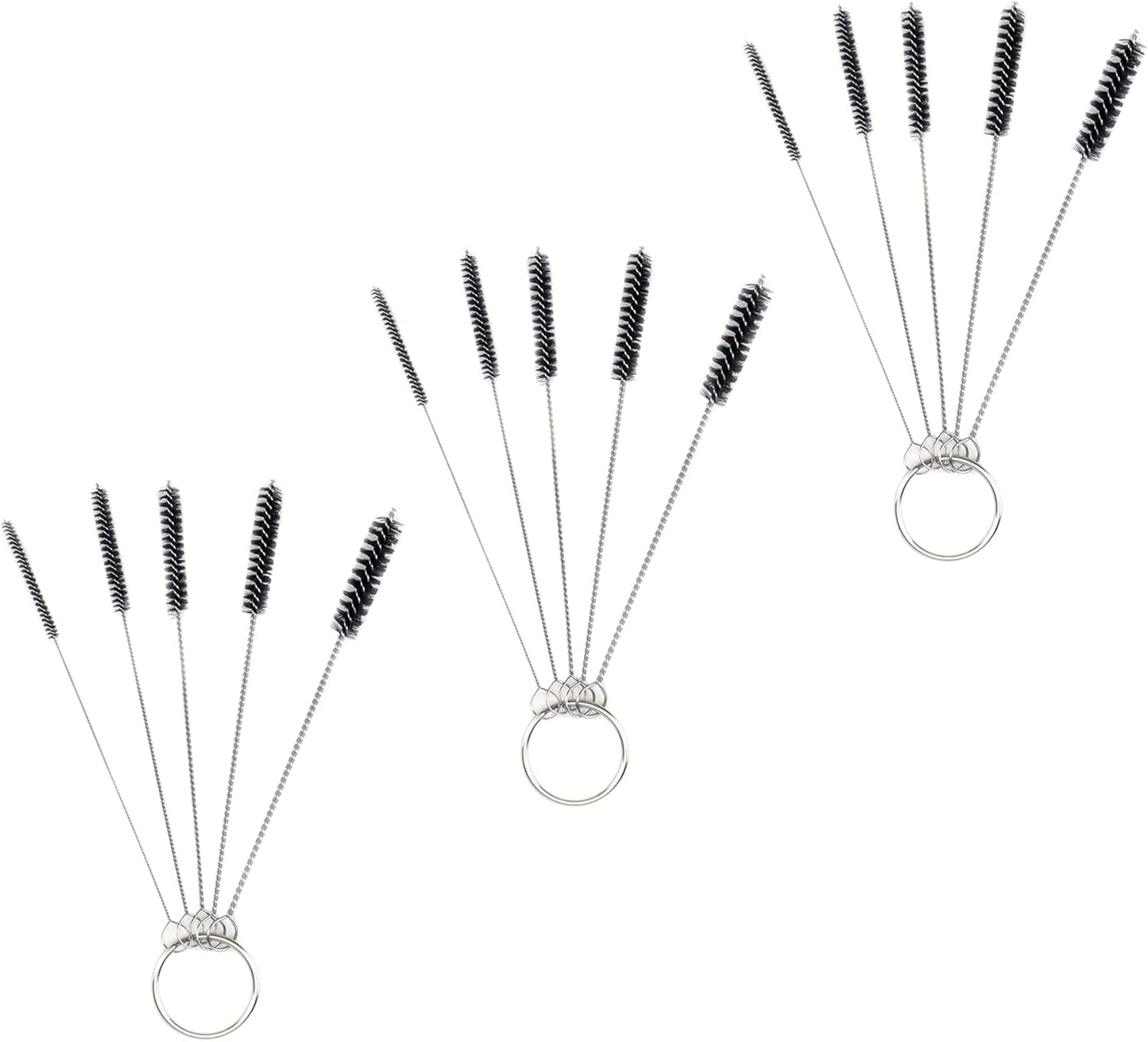 Antrader 15Pcs 4 Inch Nylon Tube Brushes Set Straw Straw Brush Kit Carb Carburetor Cleaner Small Wire Brush Cleaning Brushes Clean Tools Black
