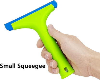Super Flexible Silicone Squeegee, Auto Water Blade, Water Wiper, Shower Squeegee, 5.9'' Blade and 7.5'' Long Handle, for Car Windshield, Window, Mirror, Glass Door, Grey Black