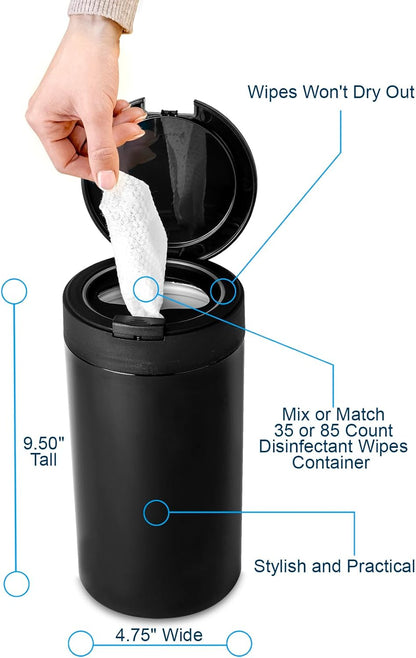 Inevibe Disinfecting Wipes Dispenser - Push Button Decorative Holder for Standard Cleaning Wipes Container, Use in Kitchen Countertop, Bathroom, Classroom (White)