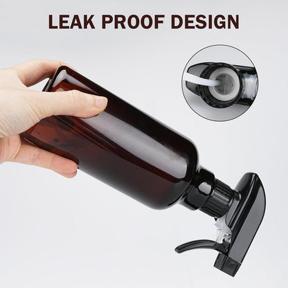Plastic Spray Bottles Empty Spray Bottle 16.9oz/500ml 2 Pack Heavy Duty Spraying Bottles Mist/Stream Water Bottle for Cleaning Solutions, Essential Oils, Hair (Clear)
