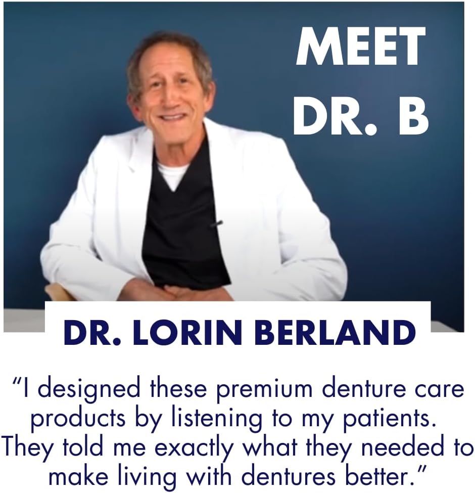 Dr. B Dental Solutions Cleanadent Denture and Gum Toothpaste, ADA Accepted All-Natural Denture Toothpaste for Adults - Removes Odors, Surface Stains and Adhesives - 4 oz