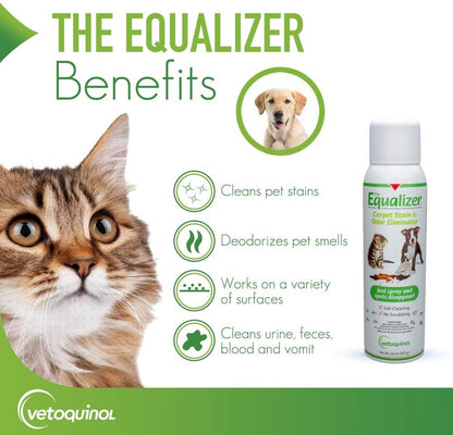 Vetoquinol Equalizer Pet Carpet Cleaner, Stain Remover & Odor Eliminator, Carpet Spot Cleaner, 20oz