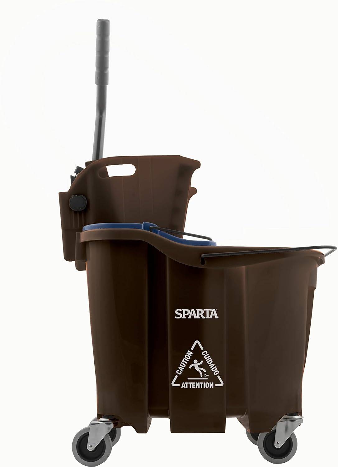 Carlisle FoodService Products Omnifit Mop Bucket with Side Press Wringer and Soiled Water Insert for Floor Cleaning, Kitchens, Restaurants, And Janitorial Use, Polypropylene (Pp), 35 Quarts, Yellow