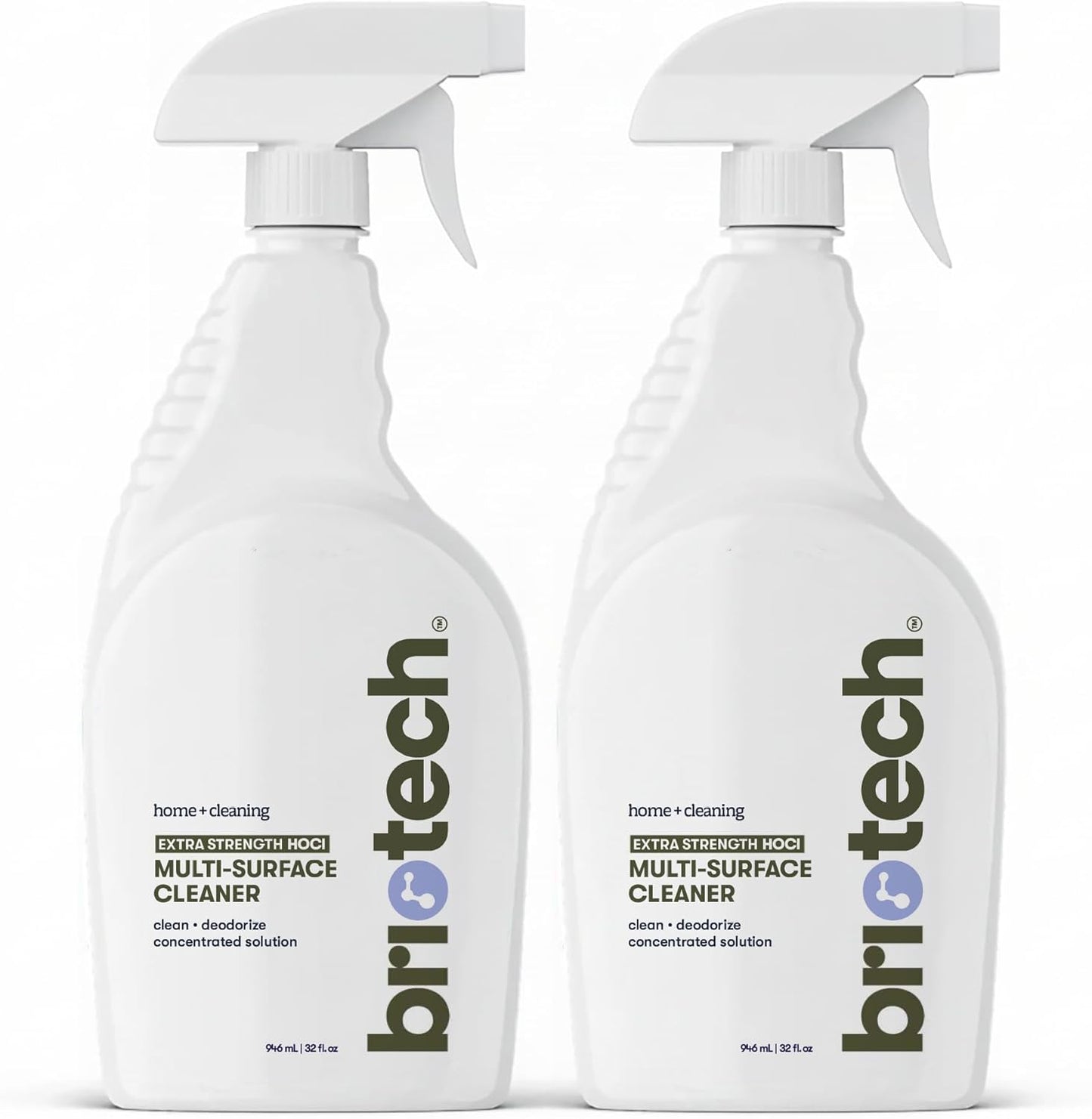 BRIOTECH Extra Strength HOCl Cleaner, 500 PPM Hypochlorous Acid Concentrate, ULV Foggers & Humidifiers, Professional Deodorizer for Dental, Offices, Schools, Homes, Peroxide Free, 32 fl oz