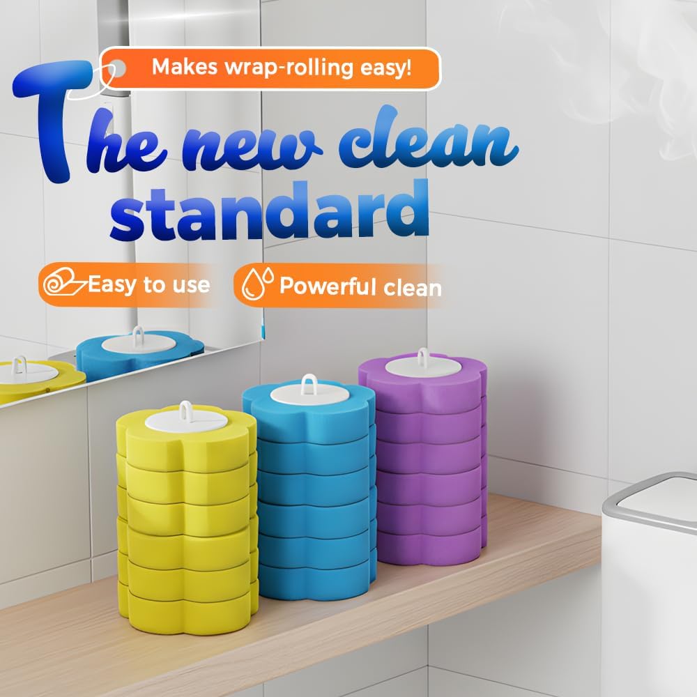 36 PCS Disposable Toilet Brush Heads, Toilet Bowl Wand Refills for Toilet and Bathroom Cleaning, Disposable Toilet Cleaner Refill Pads for Washroom Mats Brush Cleaning System (36PCS)
