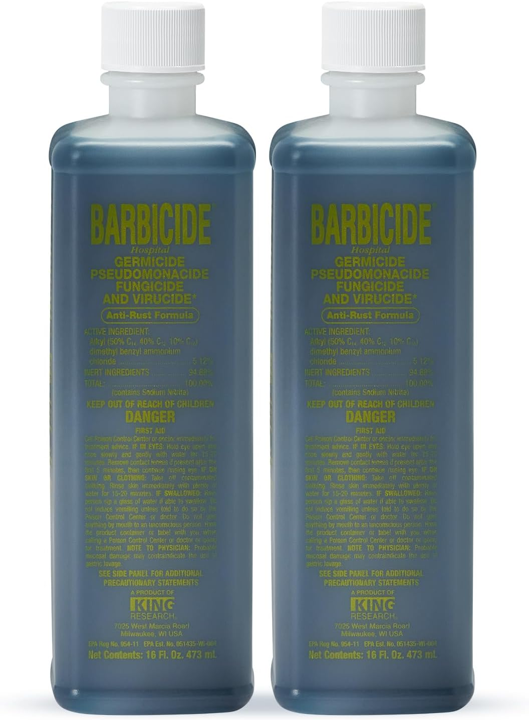 BARBICIDE Disinfectant Concentrate – Pint (16 Fl Oz) | EPA-Registered, Hospital-Grade Germicide for Salons & Barbershops | Anti-Rust Solution for Shears, Combs & Professional Tools